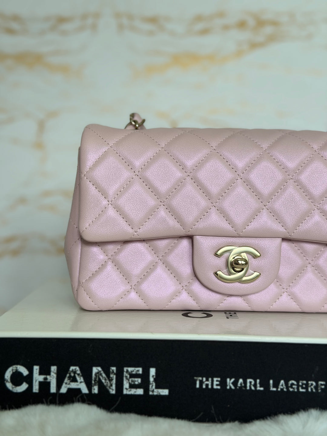 CHANEL 21S Light Pink Calf Skin LGHW Mini rectangular flap bag series 31 2021 *super rare*