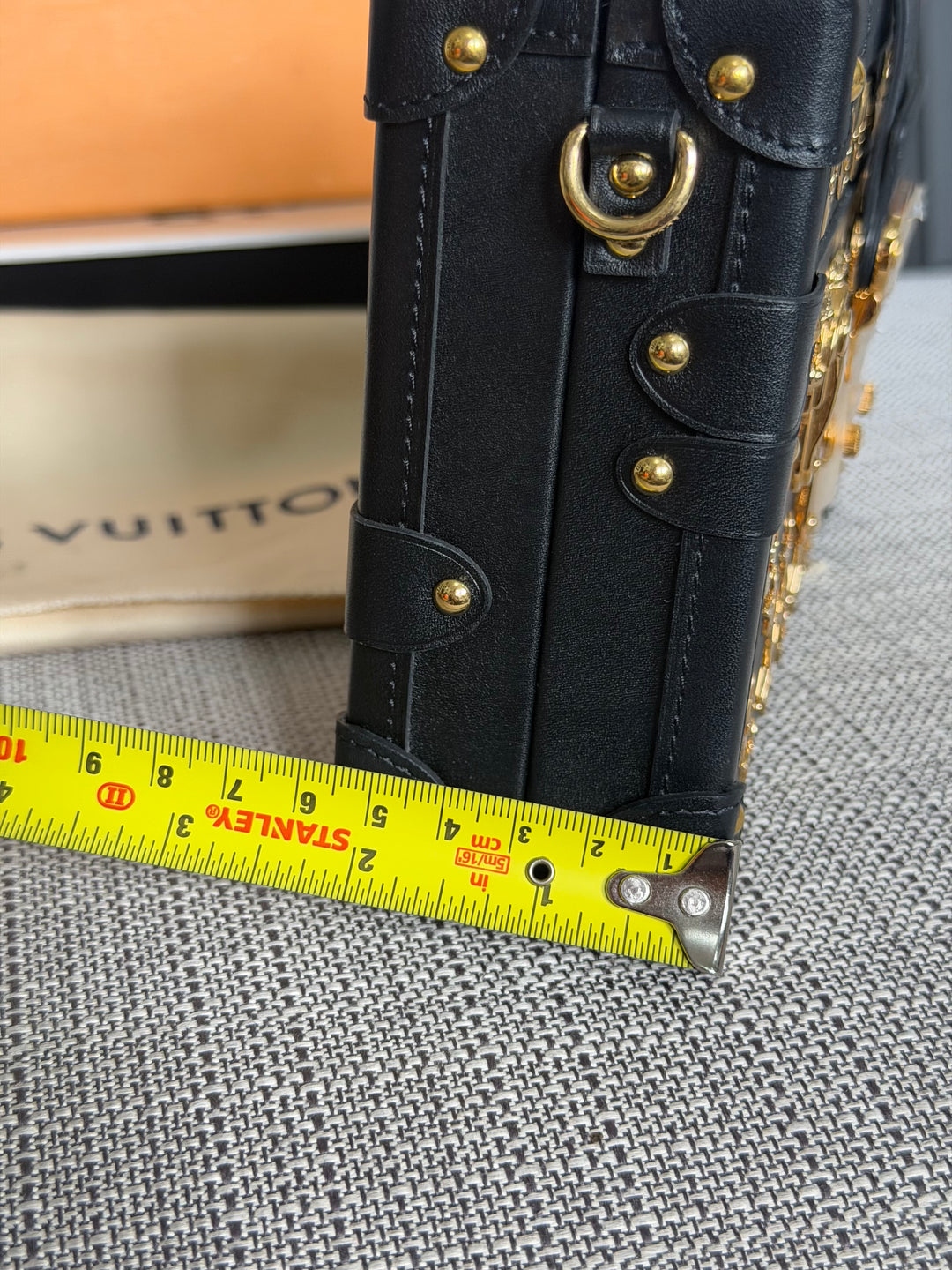 LOUIS VUITTON LV Petite Malle in Metal Black and Gold
