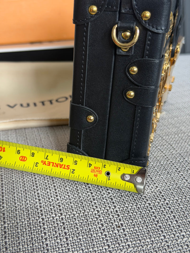 LOUIS VUITTON LV Petite Malle in Metal Black and Gold