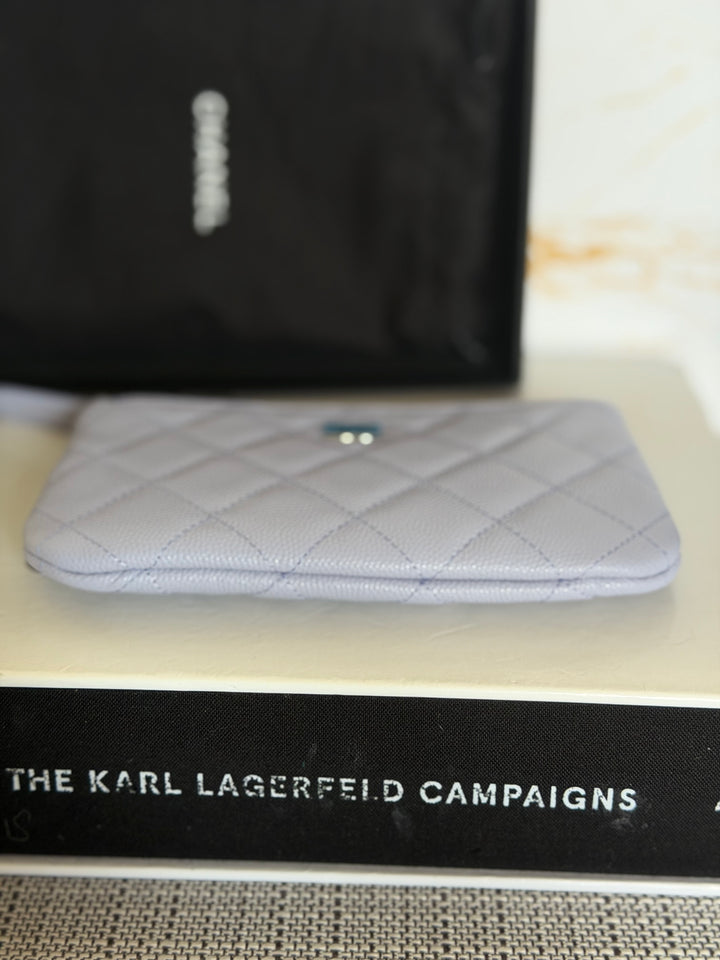 CHANEL series 31 Light purple caviar SHW Mini O Case Pouch 15 cms