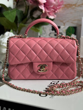 Load image into Gallery viewer, Chanel Pink Lambskin (2022) LGHW Mini Rectangular Flap Bag with Top Handle
