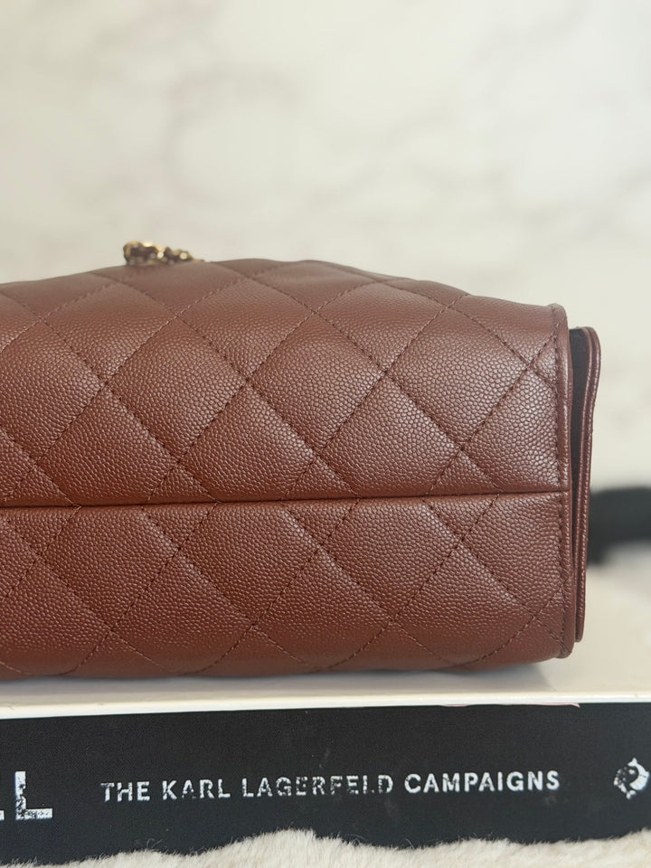 CHANEL 26S Brown Caviar Mini 25 Hobo Bag with Aged GHW 2026