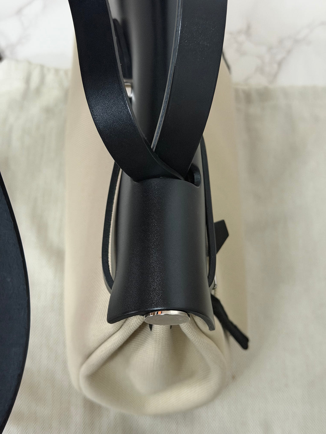 Hermes Herbag Zip 31 Bag in Noir/Beton Palladium Hardware