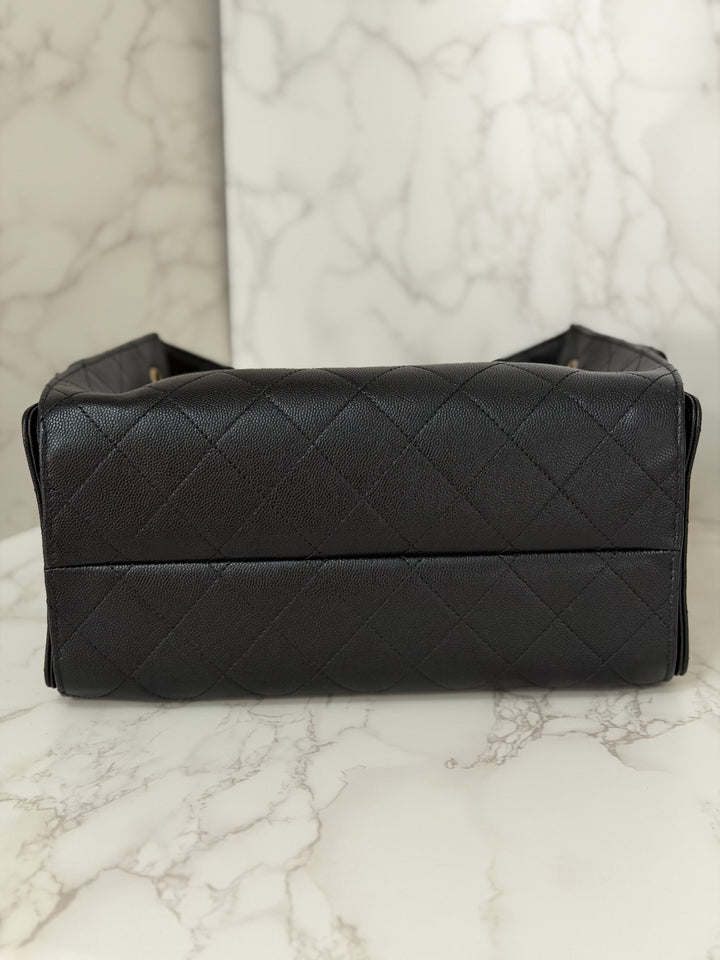 CHANEL 25 2025 size SMALL in Black Caviar Aged GHW Hobo Bag