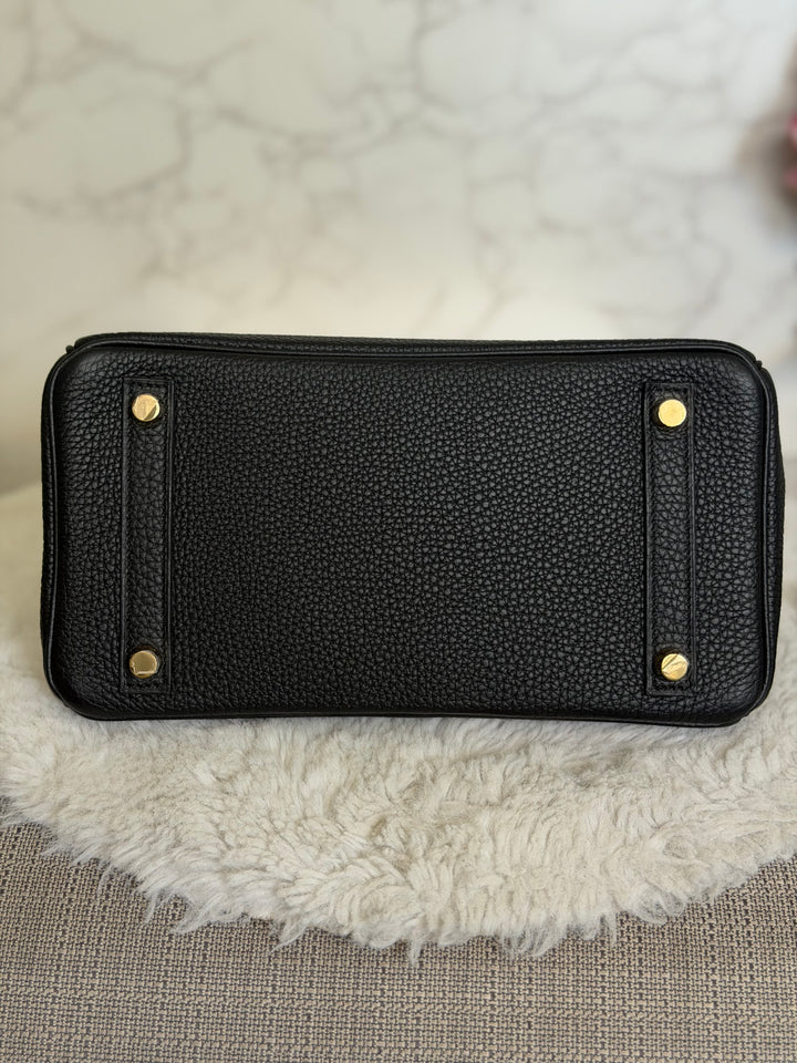 WA/Email to purchase only- HERMÈS Noir Black 89 Togo Leather GHW Birkin 25 Stamp U 2022 Kept unused