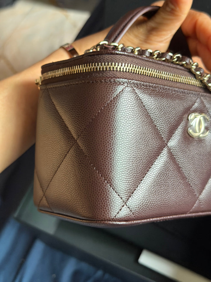 CHANEL 2026 26S collection Brown Caviar LGHW Small Vanity with Top Handle