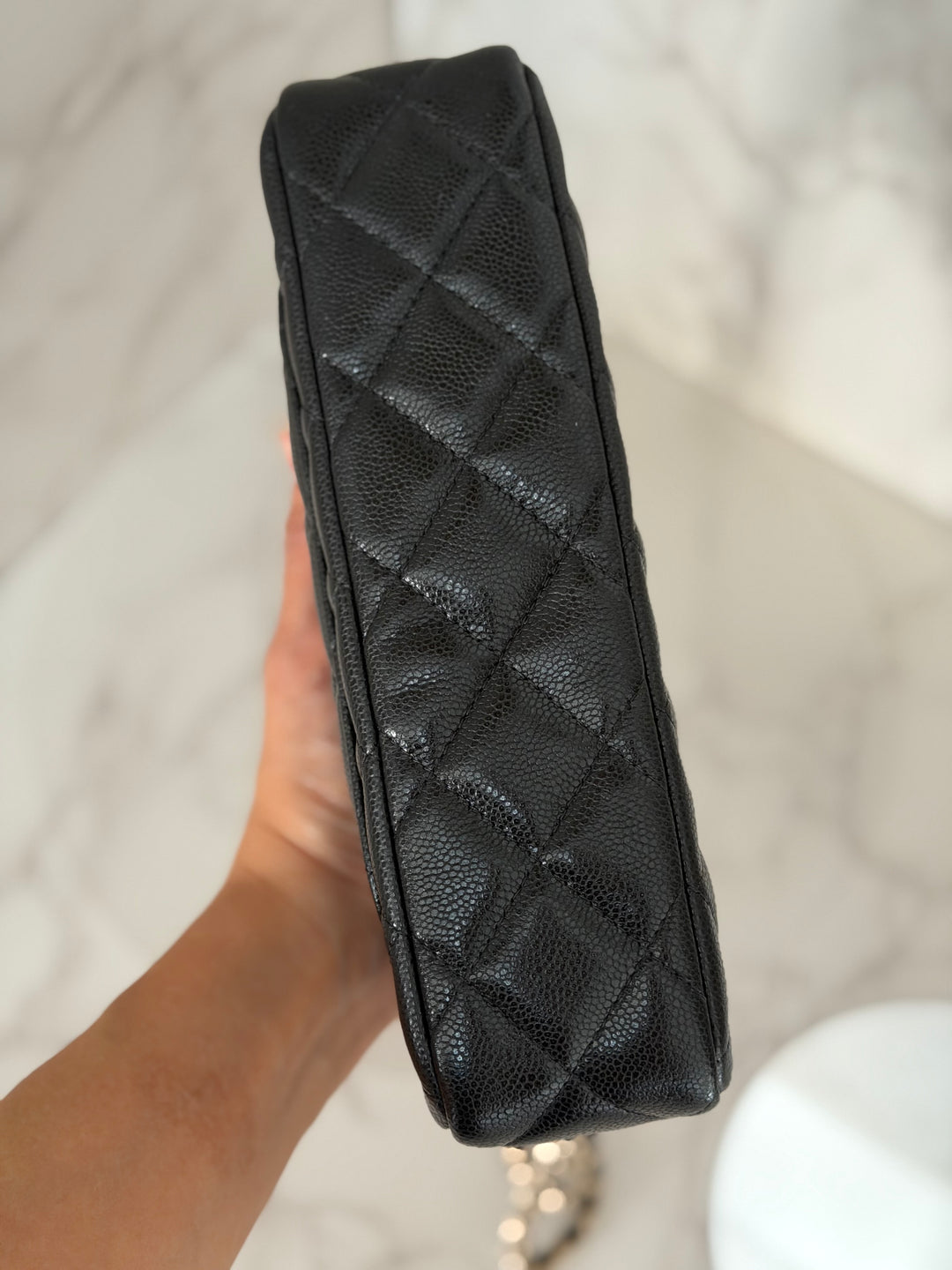 CHANEL New style Clutch/Wallet on Chain WOC in Black caviar LGHW and Burgundy lining 2025