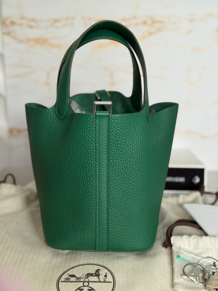 Hermès Picotin 18 Lock Vert Moyen Cle Leather PHW stamp K 2025