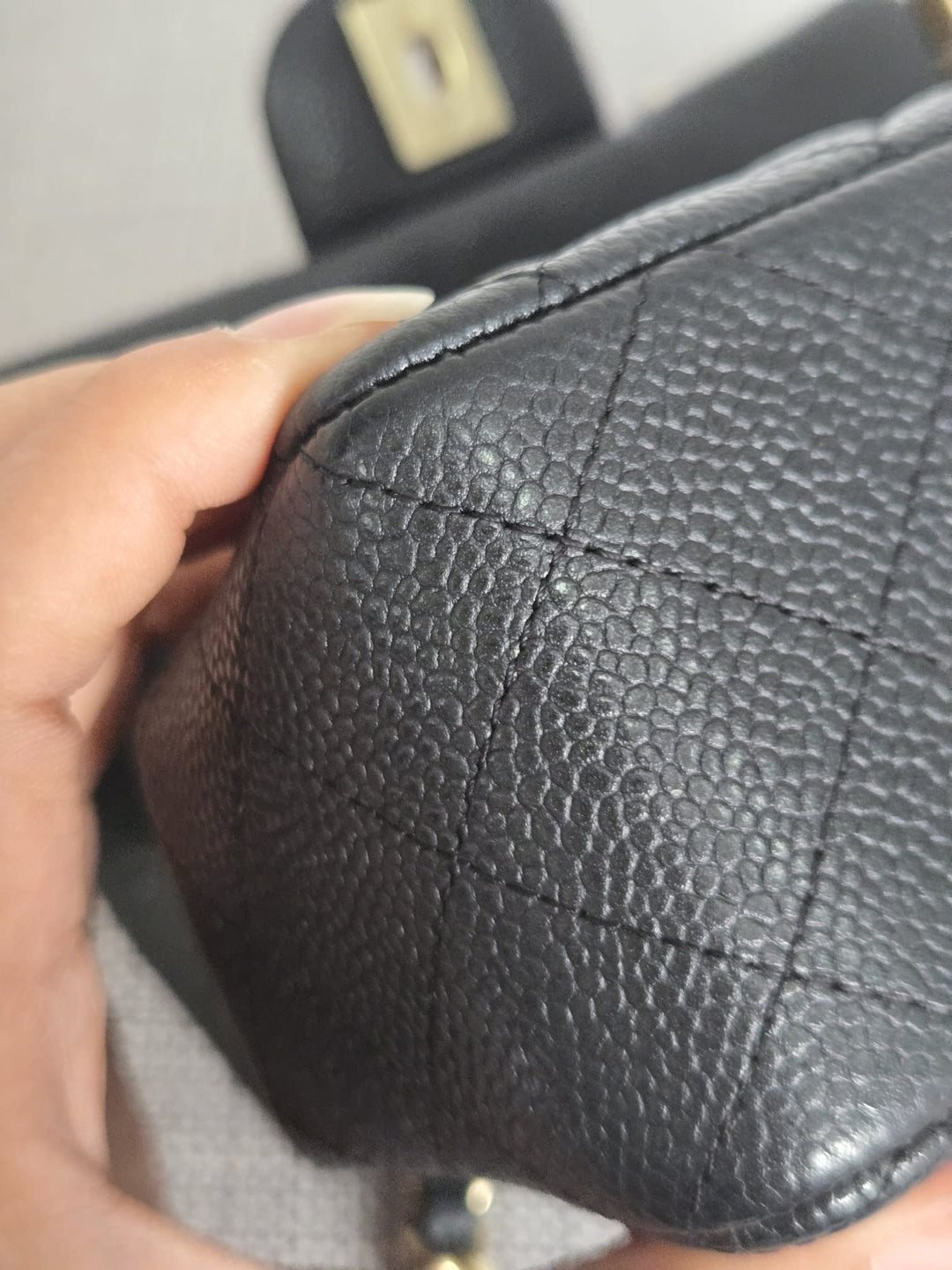 CHANEL series 20 Black Caviar Brushed GHW Mini rectangular Flap Bag