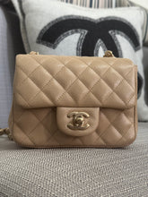 Load image into Gallery viewer, Chanel series 20 15C 2014/2015 Cruise Collection Pearly Beige Caviar Brushed GHW Square Mini Flap Bag
