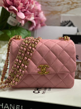 Load image into Gallery viewer, Chanel 22K 2022 Fall/Winter Collection Pink Caviar Coco First Mini Flap Bag with Aged GHW (AS3580)
