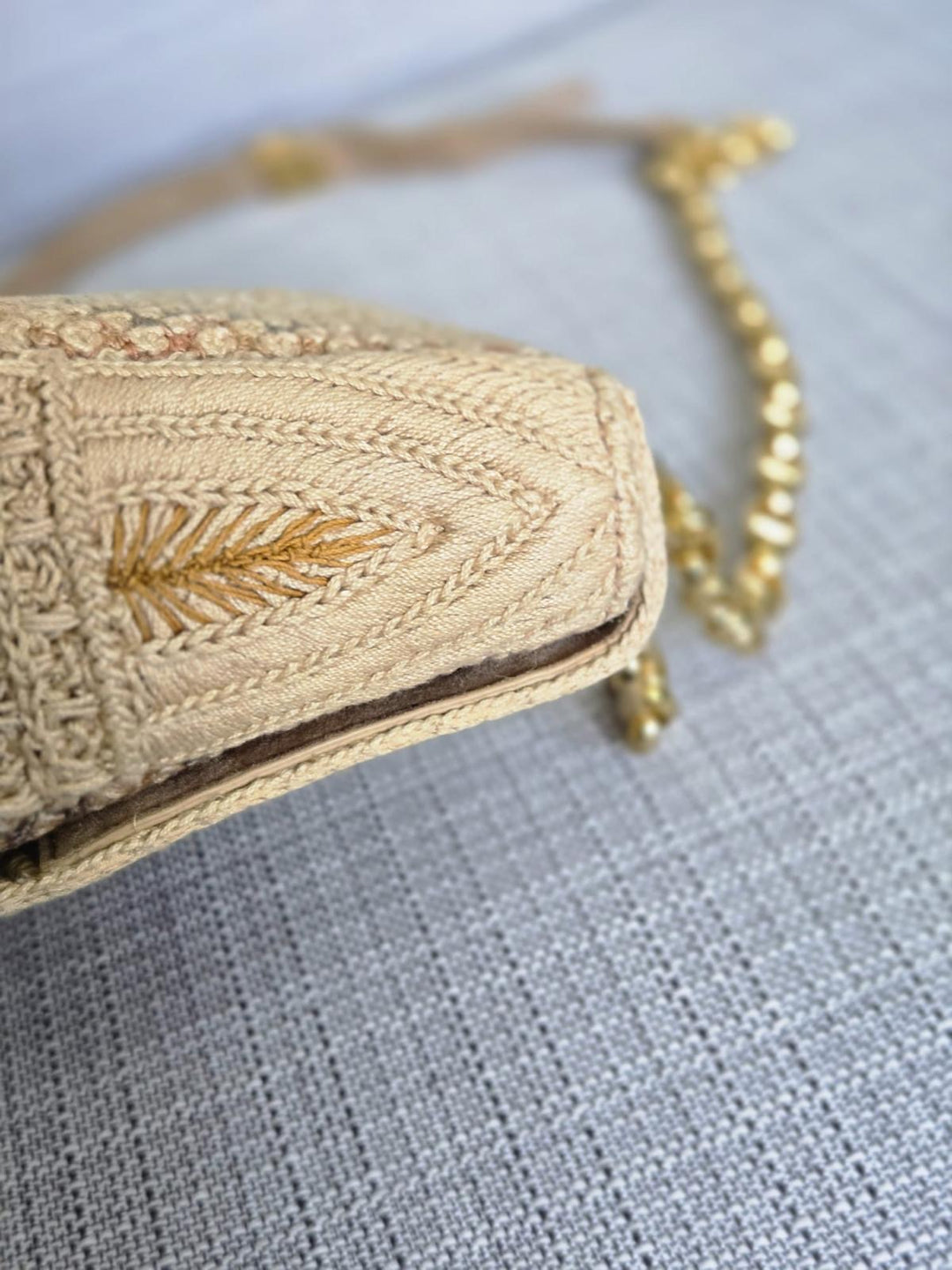 DIOR Cannage Woven Raffia and Suede in Beige GHW size SMALL