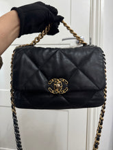 Load image into Gallery viewer, Chanel 19 Flap Bag from series 31 2021 in Black Lambskin Mixed Metal GHW Size Small
