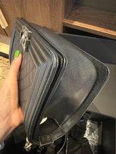 Load image into Gallery viewer, CHANEL series 20 2014/2015 Black Caviar Ruthenium Hardware Old Medium Le Boy Flap Bag
