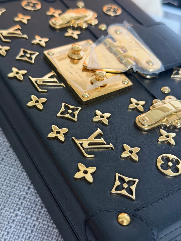 LOUIS VUITTON LV Petite Malle in Metal Black and Gold