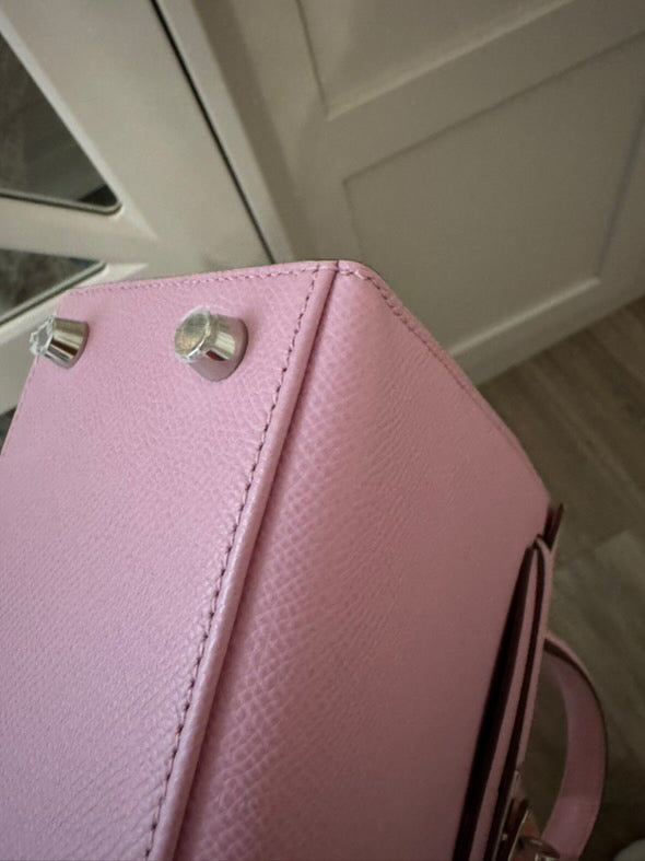 HERMES Mauve Sylvester PHW Kelly 25 Epsom Sellier