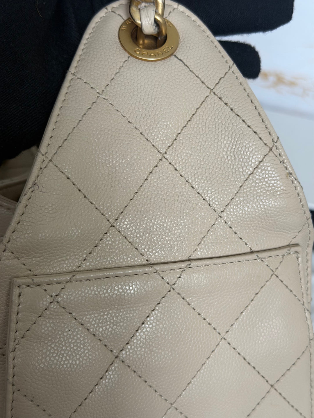 CHANEL Beige Caviar Aged GHW 25 Hobo Bag size SMALL 2025 25S collection