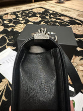 Load image into Gallery viewer, CHANEL series 20 2014/2015 Black Caviar Ruthenium Hardware Old Medium Le Boy Flap Bag
