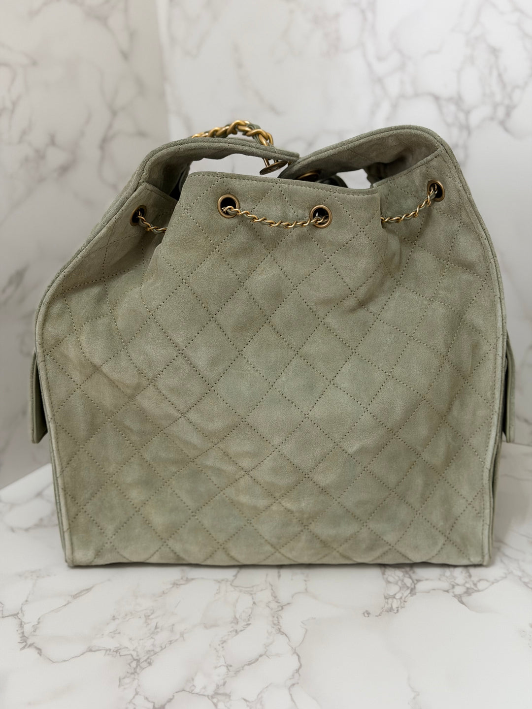 CHANEL 25C 2025 Khaki Suede Aged GHW 25 Hobo Bag size Medium
