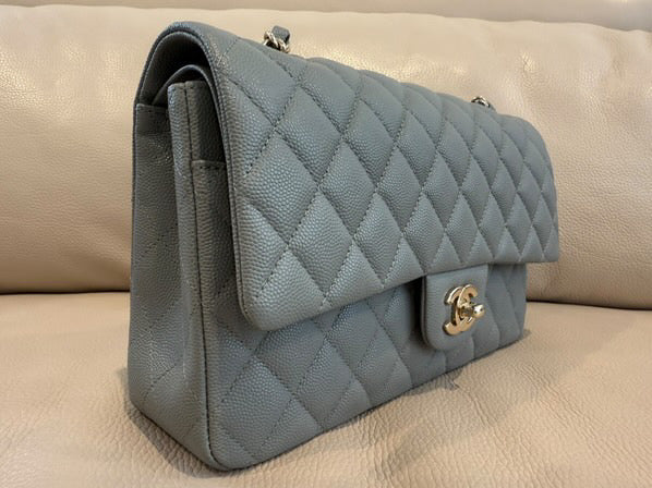 CHANEL 20C collection 2019/2020 series 29 Grey caviar LGHW Medium ML Timeless Classic Double Flap Bag