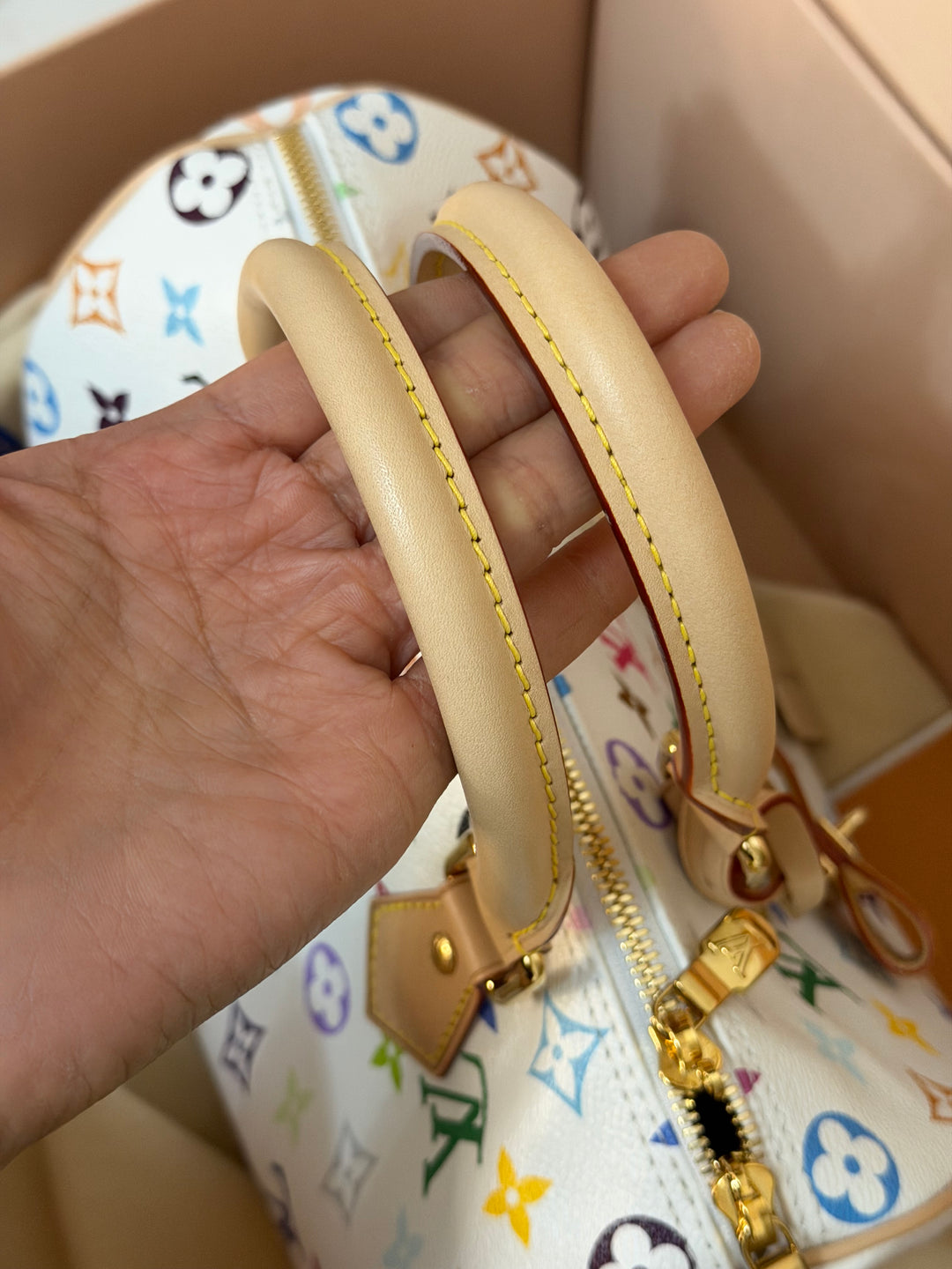 LOUIS VUITTON LV TM x LV Takashi Murakami Blanc White Multicolored Monogram canvas Speedy Bandouliere 25