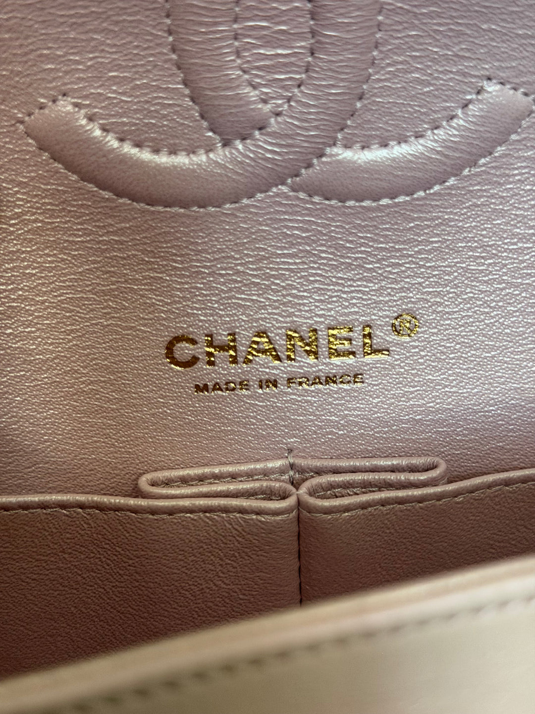 CHANEL 21S iridescent Pink Calf Skin LGHW Medium ML Timeless Classic Double Flap Bag series 31 2021
