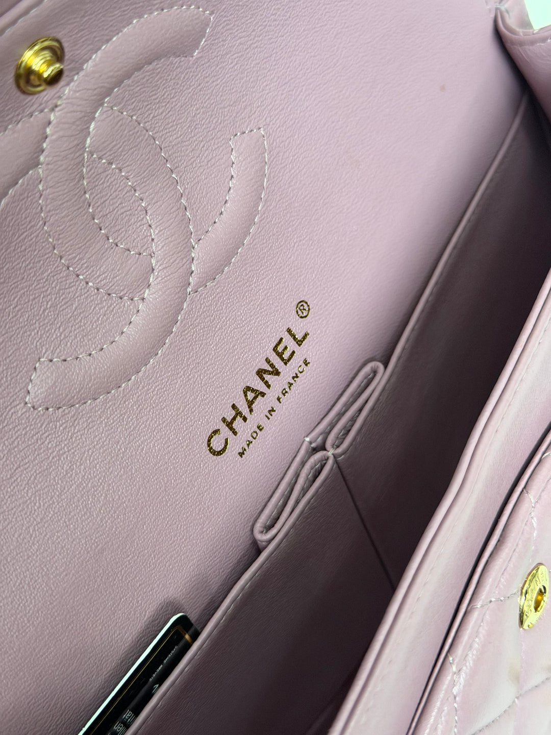 CHANEL series 21 Mauve Pink Purple Lambskin LGHW Medium ML Timeless Classic Double Flap Bag 2015