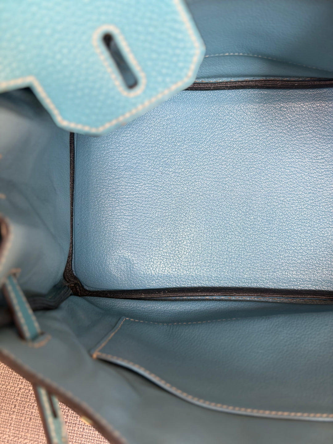 HERMÈS Bleu Jean Togo Leather GHW Birkin 30 Stamp H in Sq 2004