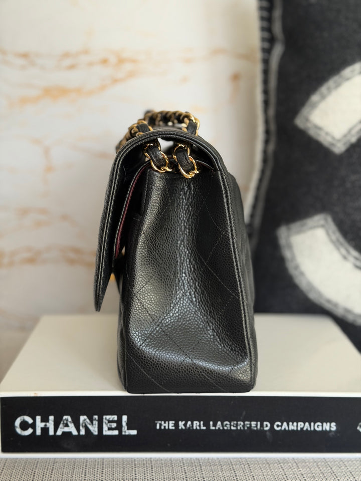 CHANEL series 15 Black Caviar GHW Jumbo Timeless Classic Double Flap Bag 2011