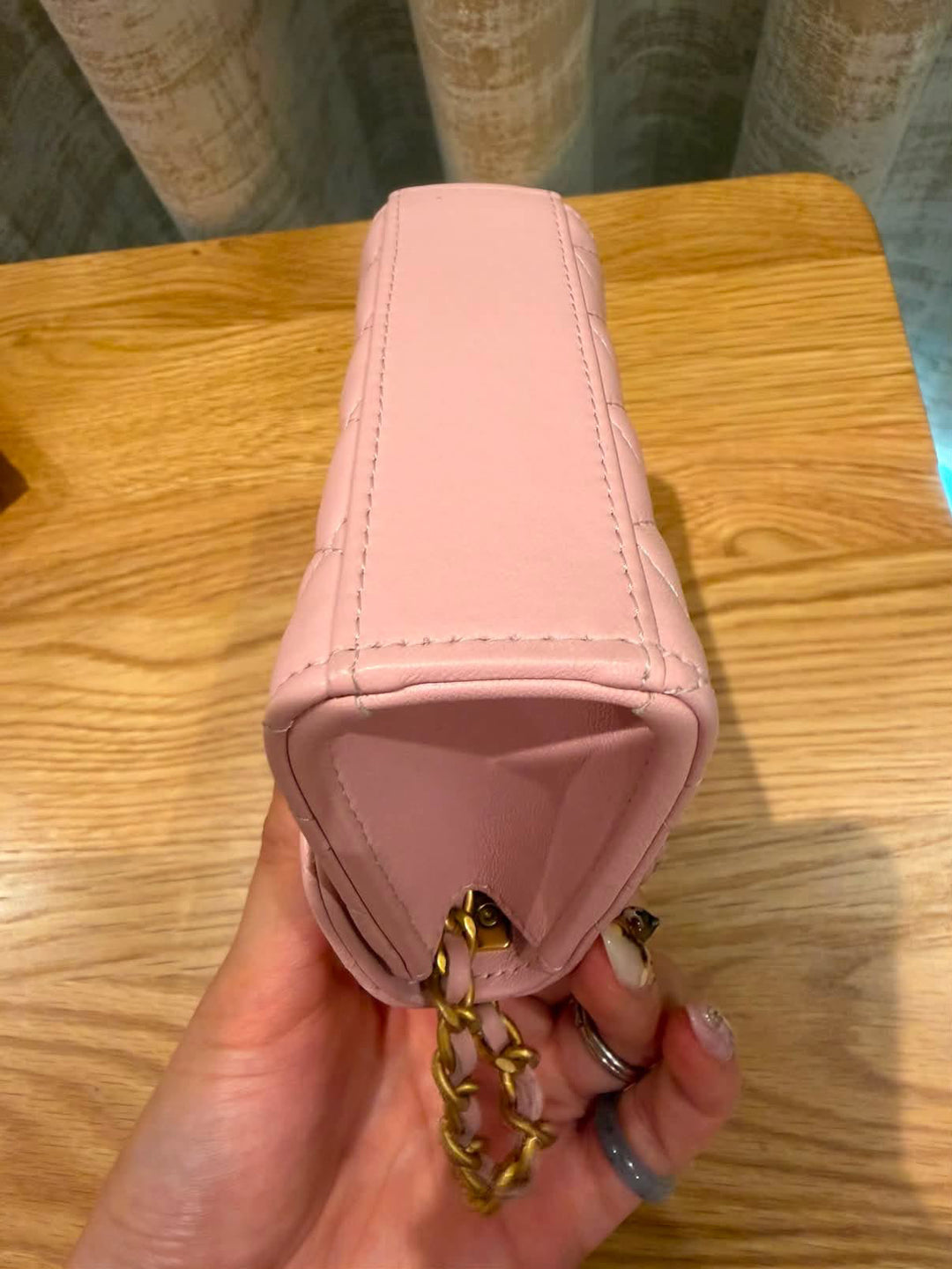 CHANEL Pink Lambskin GHW Mini Vanity with top handle