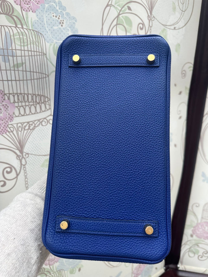 Hermes Birkin 30 Bleu Electric Togo Leather GHW Stamp T 2015 Bag