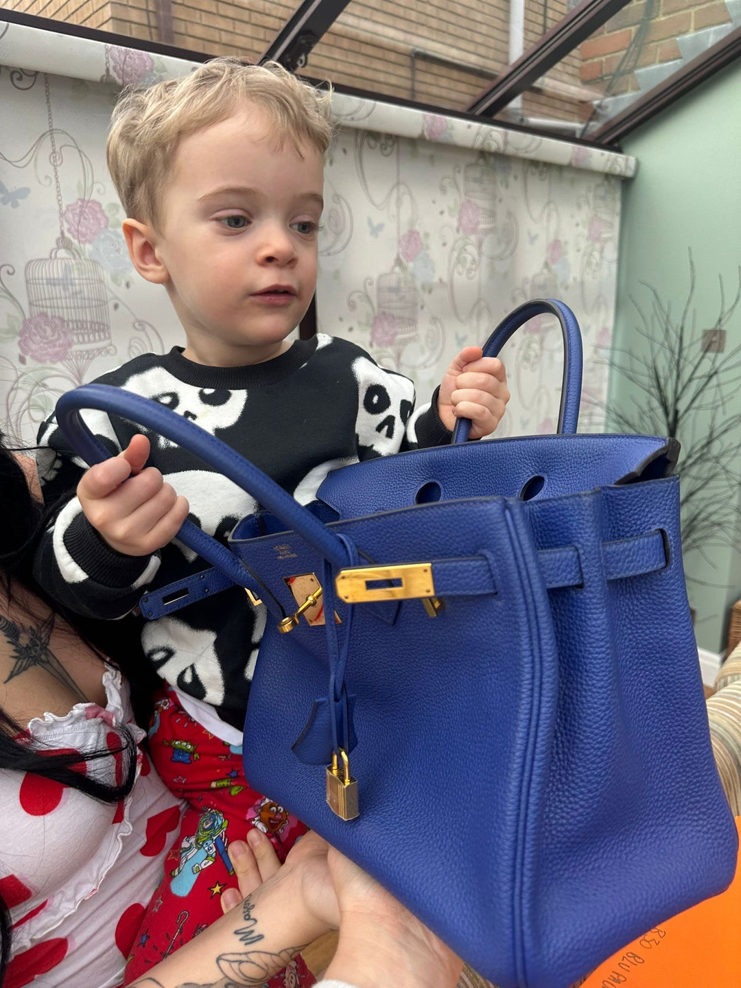 Hermes Birkin 30 Bleu Electric Togo Leather GHW Stamp T 2015 Bag