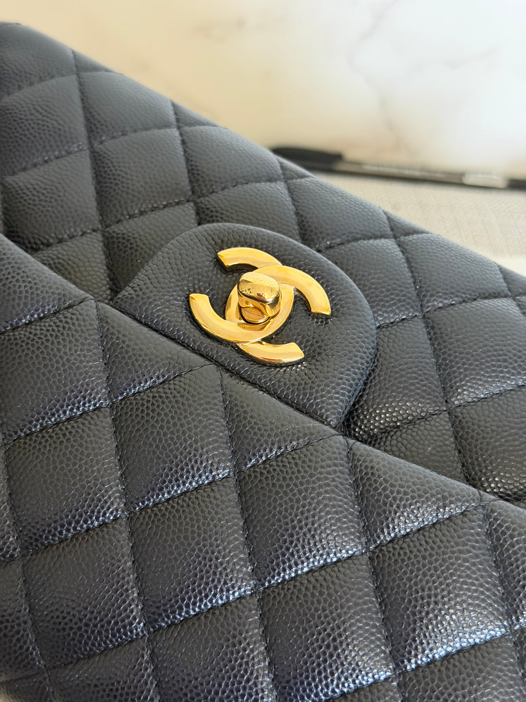 CHANEL series 31 Dark Navy Caviar LGHW Small Timeless Classic Double Flap Bag 2020/2021