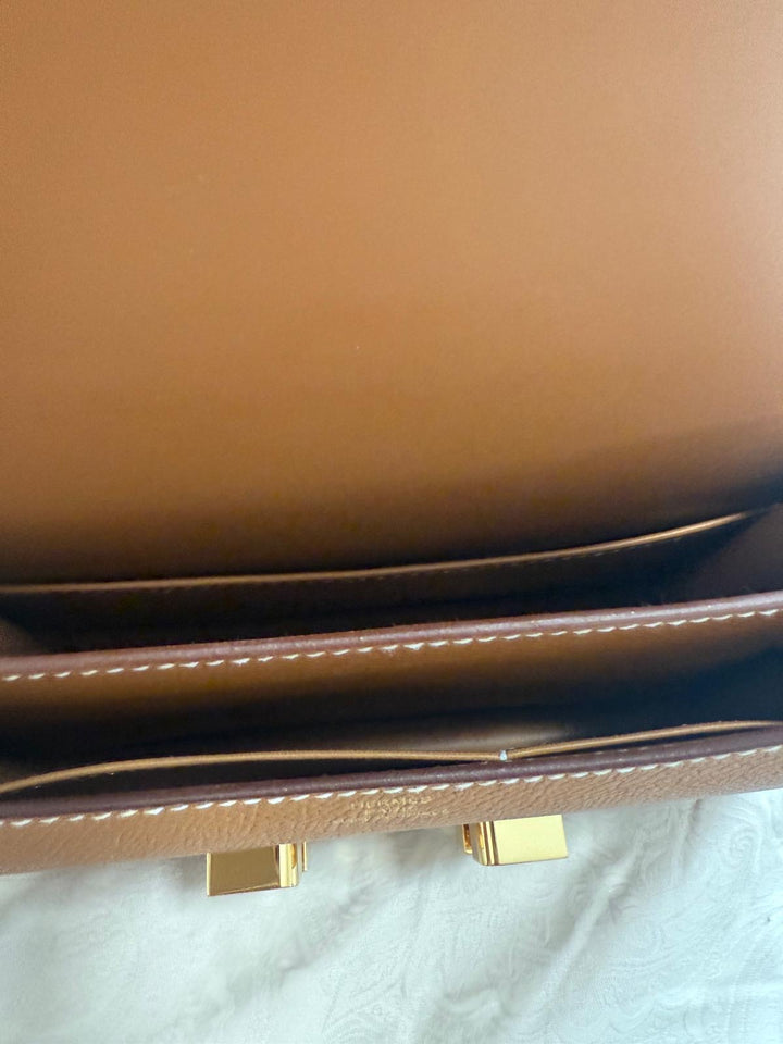 HERMES Constance 18 Gold Epsom Leather GHW Flap bag Stamp B 2023