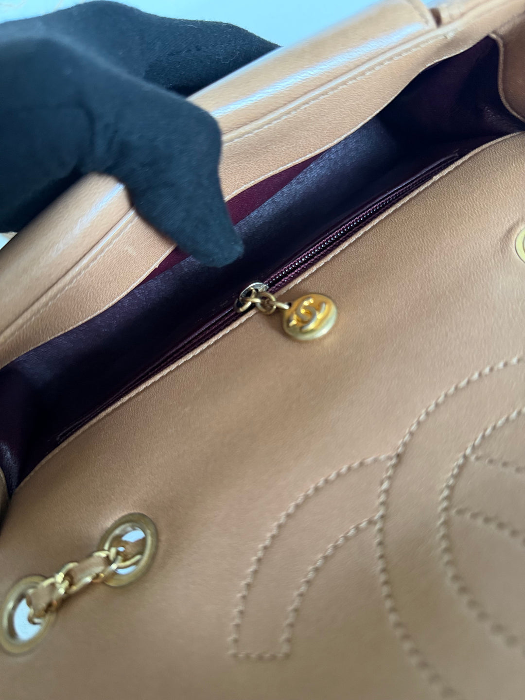 CHANEL series 21 Caramel Brown Lambskin aged GHW Diana Reissue Flap Bag size SMALL 2015