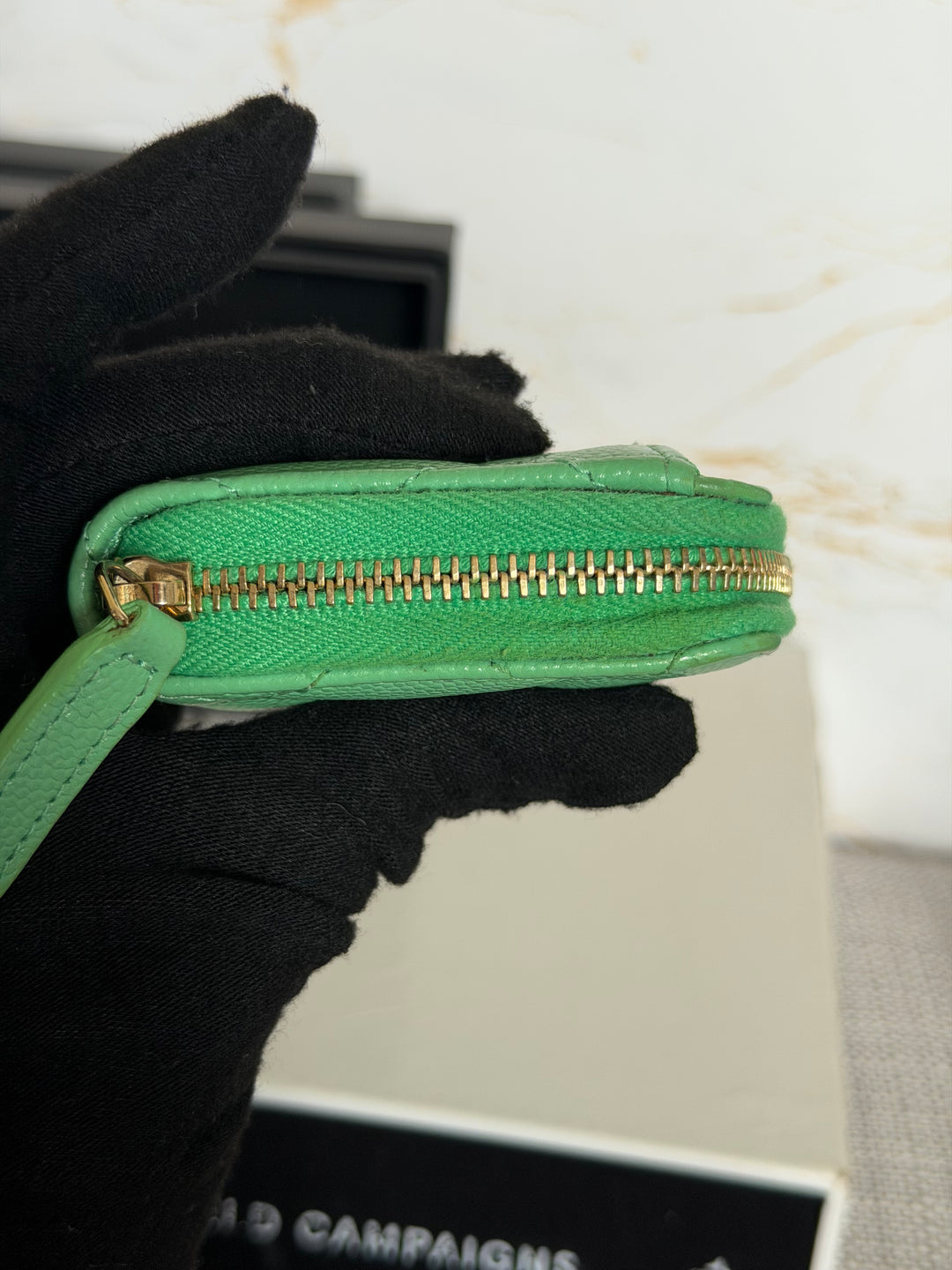 CHANEL 21P series 31 Green Caviar LGHW Zippy Coin Purse