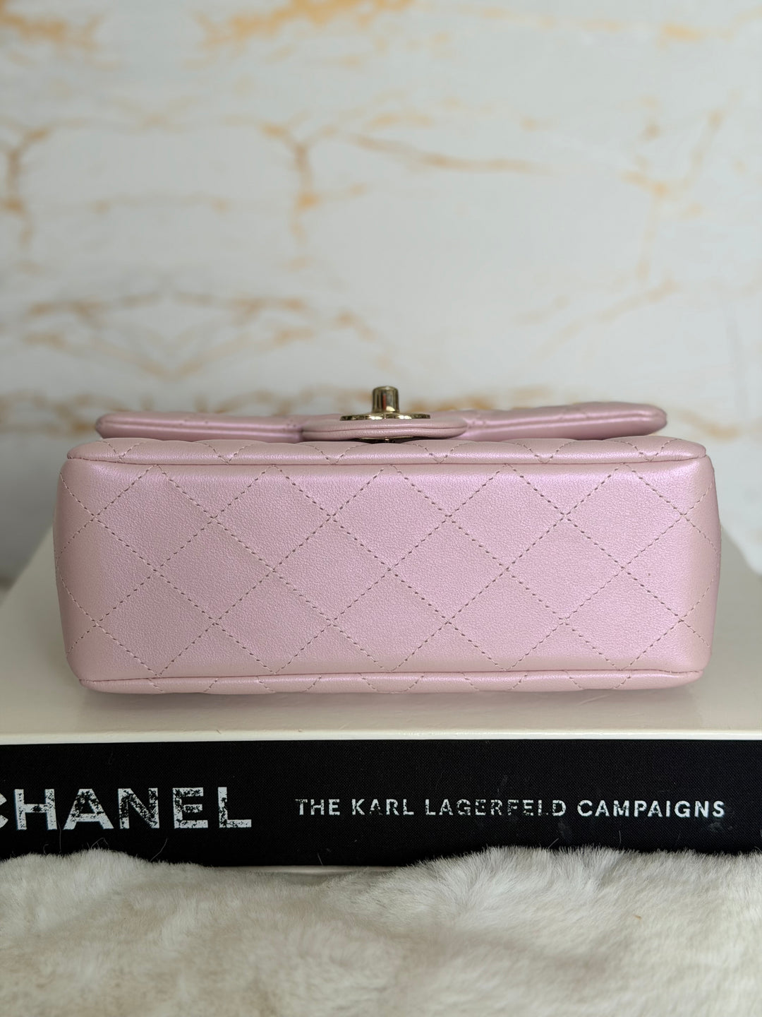 CHANEL 21S Light Pink Calf Skin LGHW Mini rectangular flap bag series 31 2021 *super rare*
