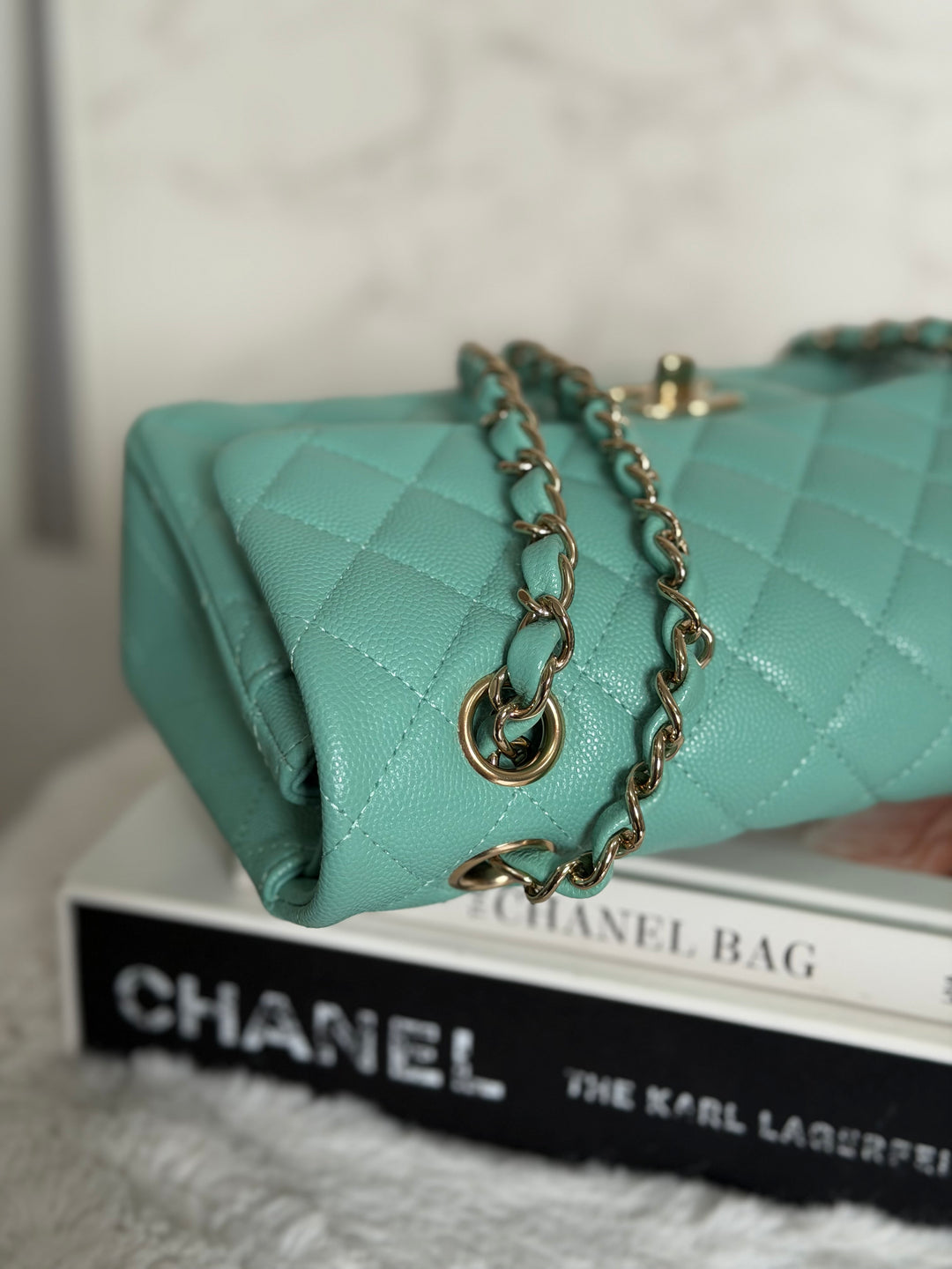 CHANEL 21S series 31 Tiffany Green/Blue Caviar LGHW Small Timeless Classic Double Flap Bag 2021 super rare