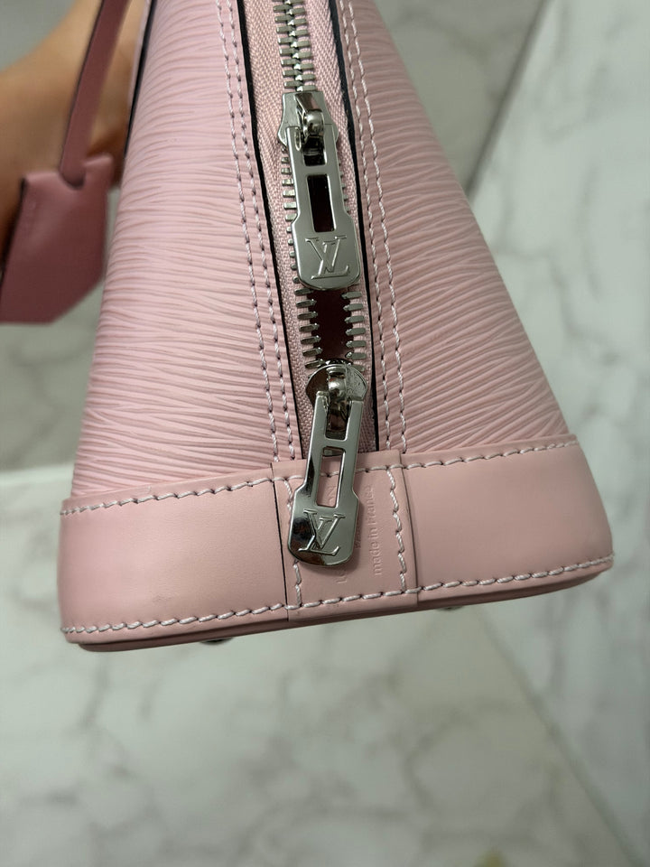 LOUIS VUITTON LV Alma BB in Rose Ballerine Epi Leather with Shiny Silver Hardware 2017