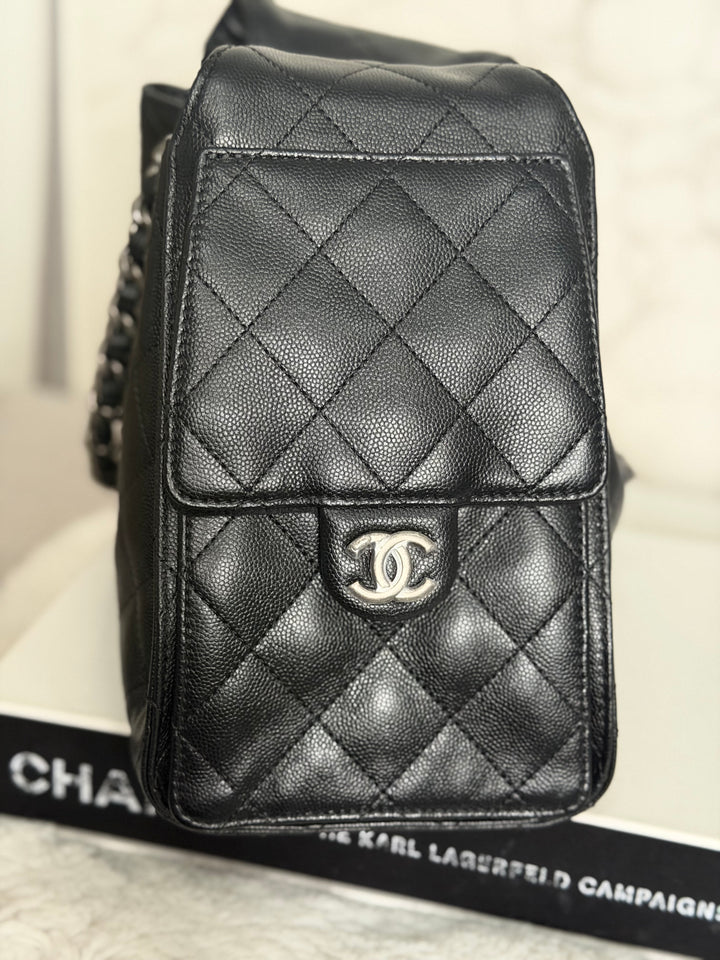 CHANEL 25 Hobo Bag Size SMALL in Black Caviar Ruthenium Hardware 2026