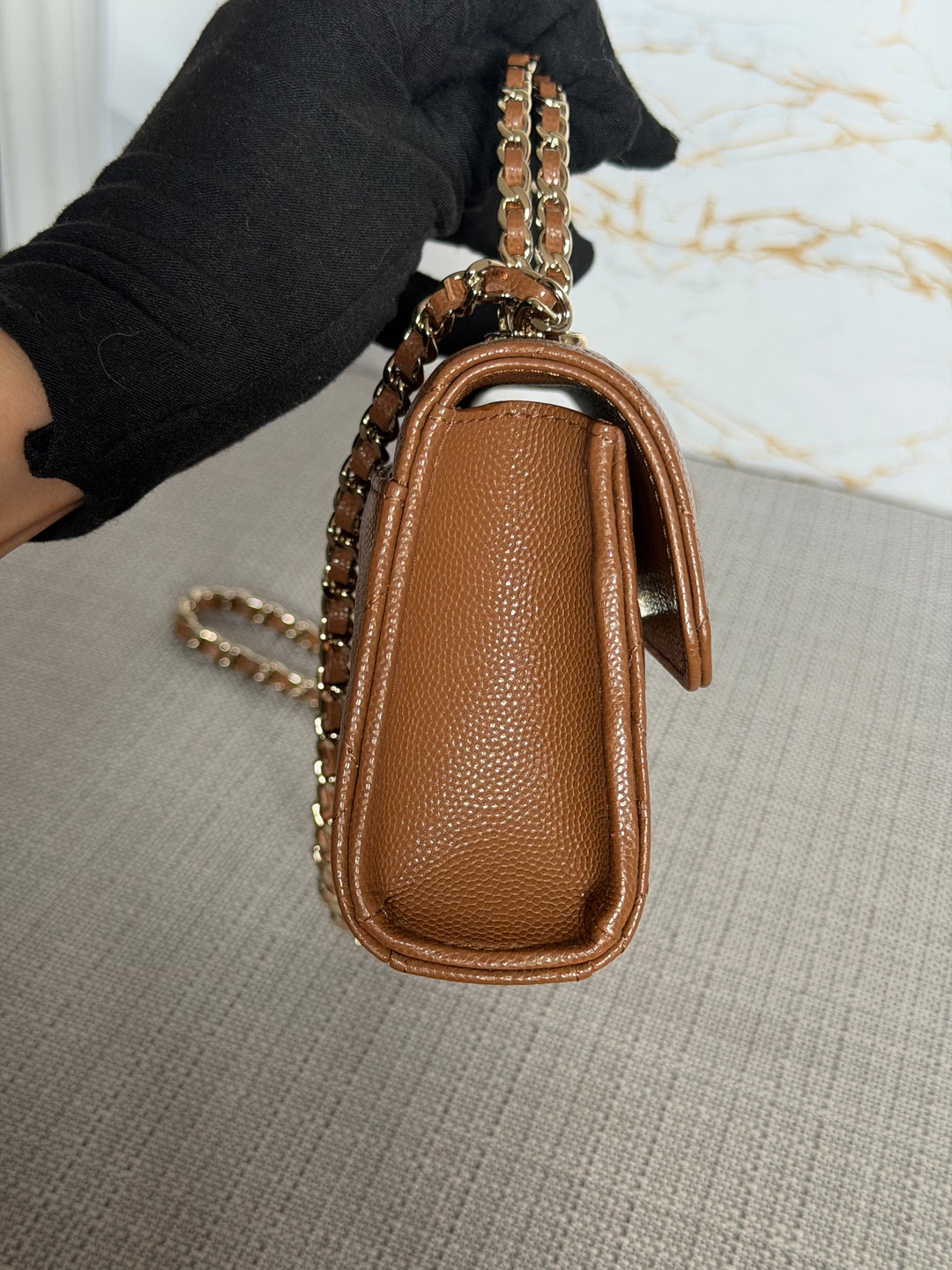 CHANEL 26P Brown Caviar LGHW Top Handle Vanity 2026