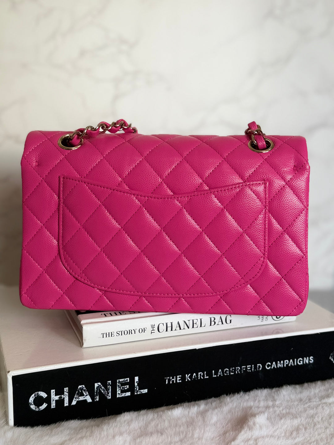 CHANEL 22P/K Hot Barbie Pink Caviar LGHW Small Timeless Classic Double Flap Bag 2022