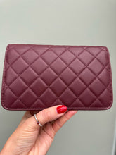 Load image into Gallery viewer, Chanel 22B 2022 Burgundy Caviar GHW Wallet on Chain (WOC)
