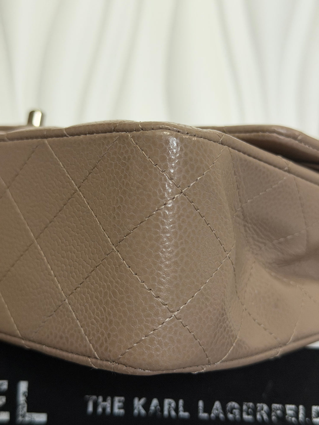 CHANEL series 20 15B Taupe Caviar SHW Medium ML Timeless Classic Double Flap Bag