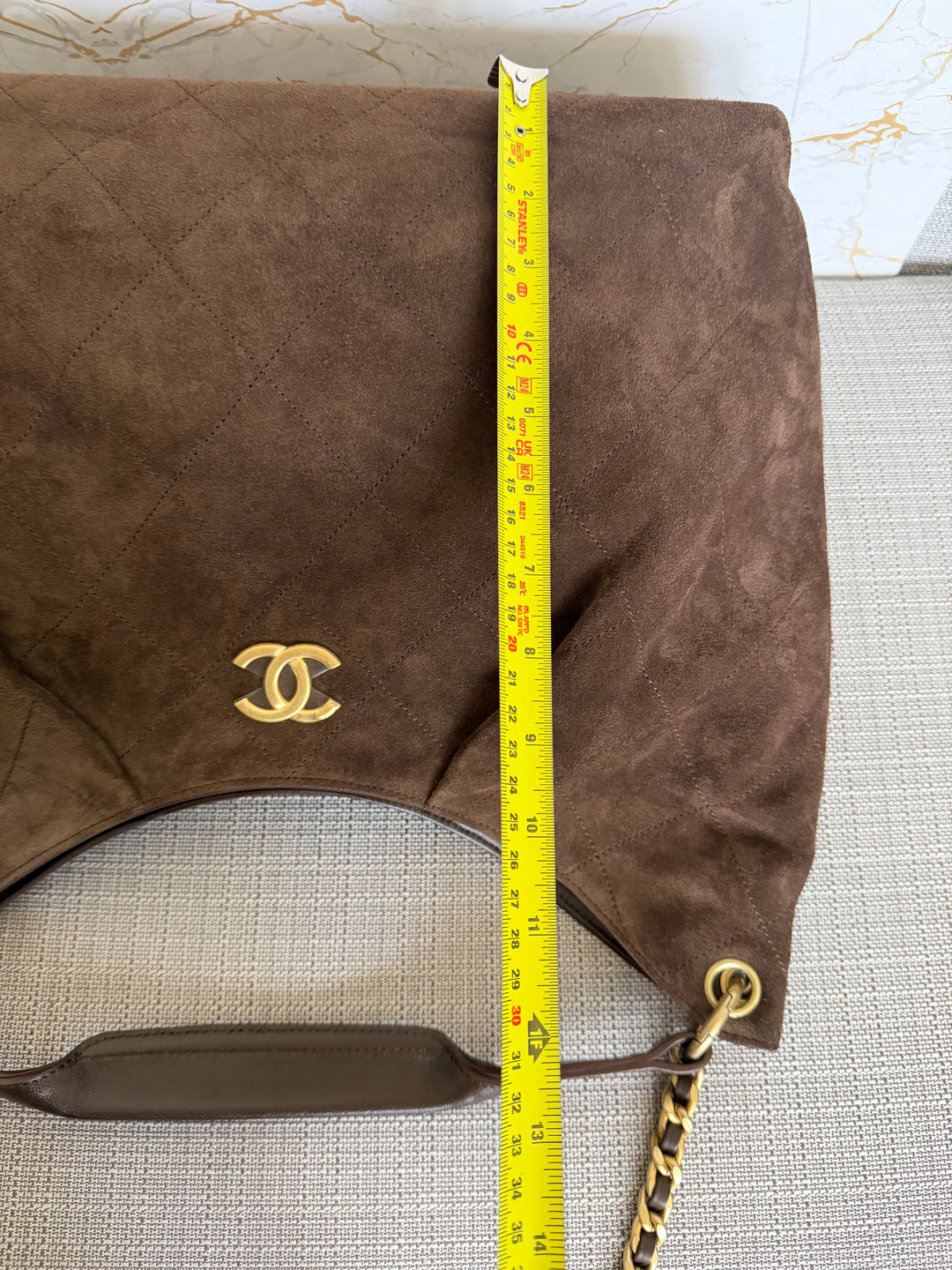 CHANEL 26C Brown Suede Maxi Hobo Bag 2026