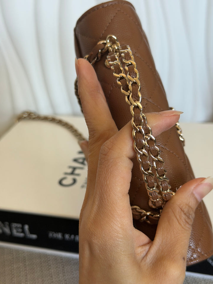 CHANEL 26P Brown Caviar LGHW Top Handle Vanity