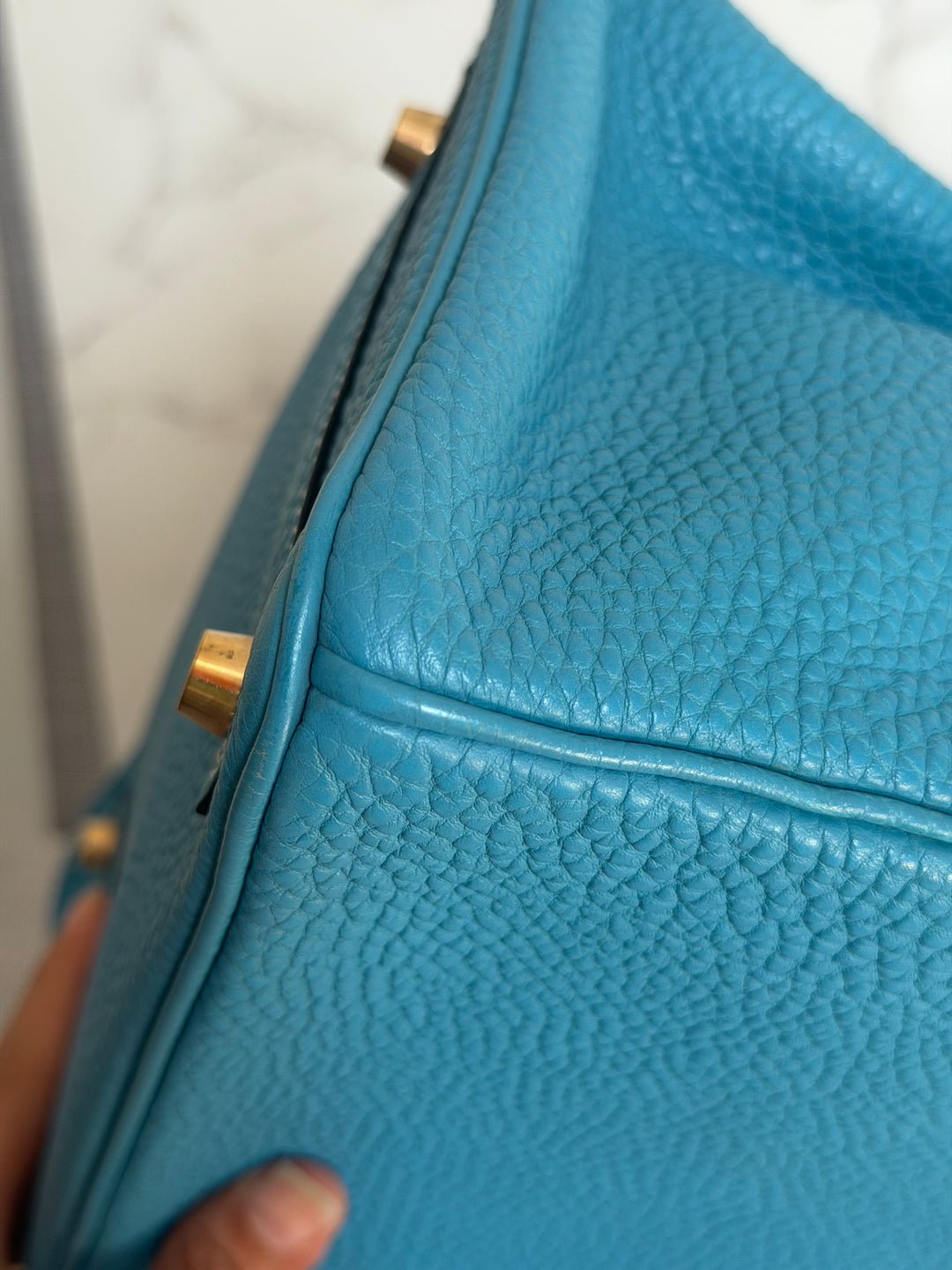 HERMÈS Bleu Jean Togo Leather GHW Birkin 30 Stamp H in Sq 2004