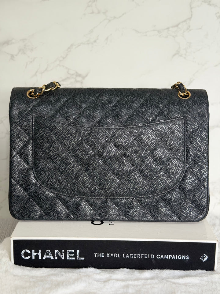 CHANEL series 17 Black Caviar GHW Jumbo Classic Double Flap Bag 2012
