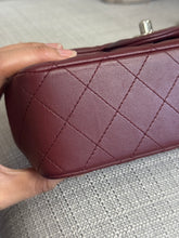 Load image into Gallery viewer, Chanel series 28 2019 Burgundy Lambskin Silver HW Mini Rectangular Flap Bag
