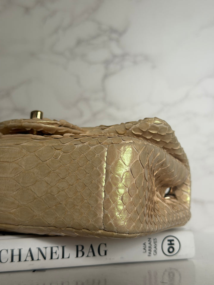 CHANEL series 20 Iridescent Ivory Llizard Exotic skin Extra Mini Rectangular Flap Bag LGHW